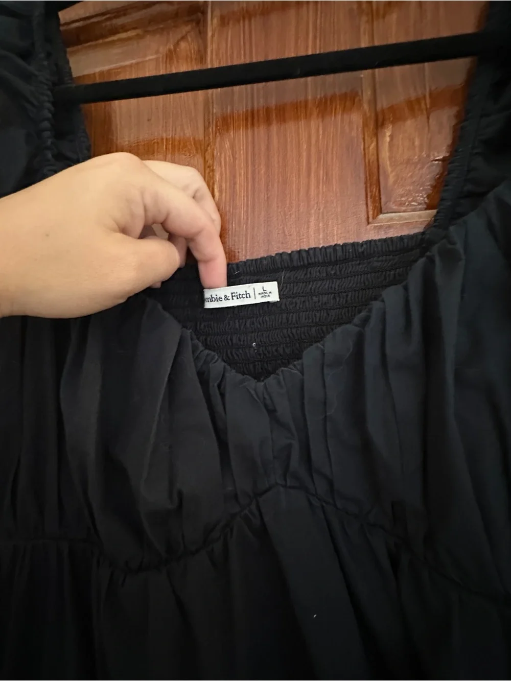 Abercrombie & Fitch Black Tiered Maxi Dress with Ruffled Straps